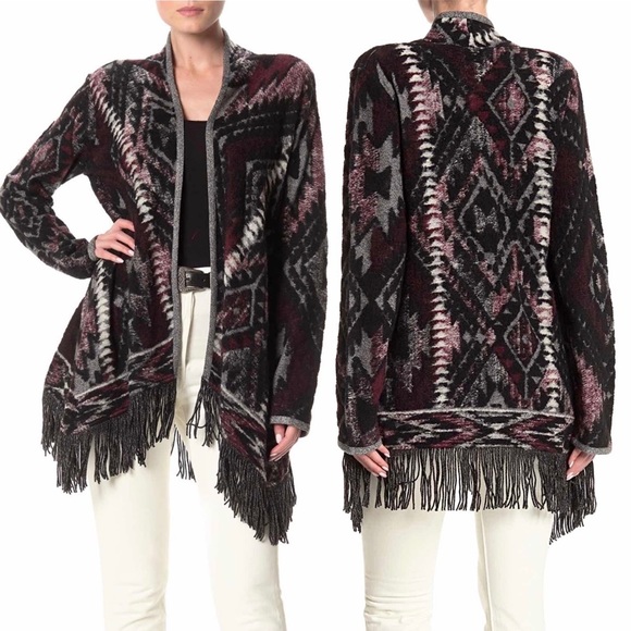 lucky brand printed knit cardigan